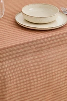STRIPED COTTON TABLECLOTH WITH FRINGING