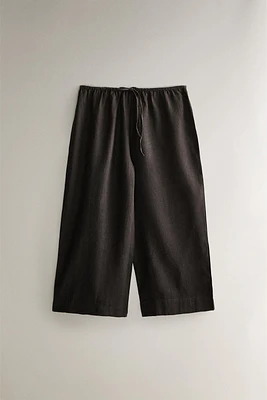 LINEN PANTS WITH WIDE HEM