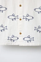 FISH EMBROIDERED SHIRT