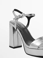 Leather platform sandals