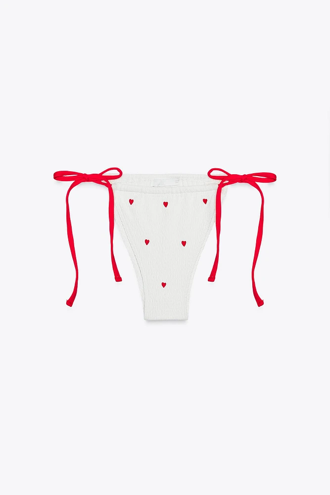 EMBROIDERED ELASTIC BIKINI BOTTOMS