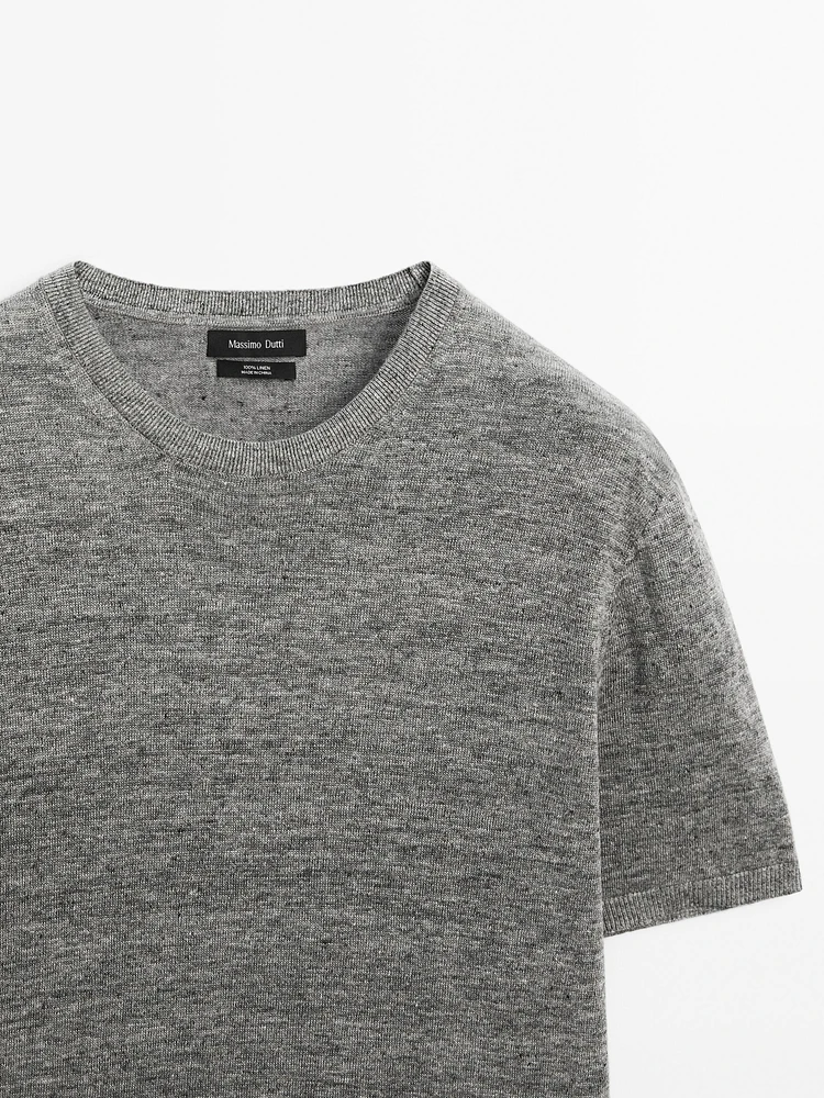 100% linen short sleeve knit T-shirt