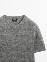 100% linen short sleeve knit T-shirt