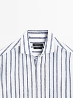 Regular fit striped linen shirt