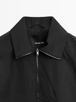 Technical fabric sweatshirt with zip detail