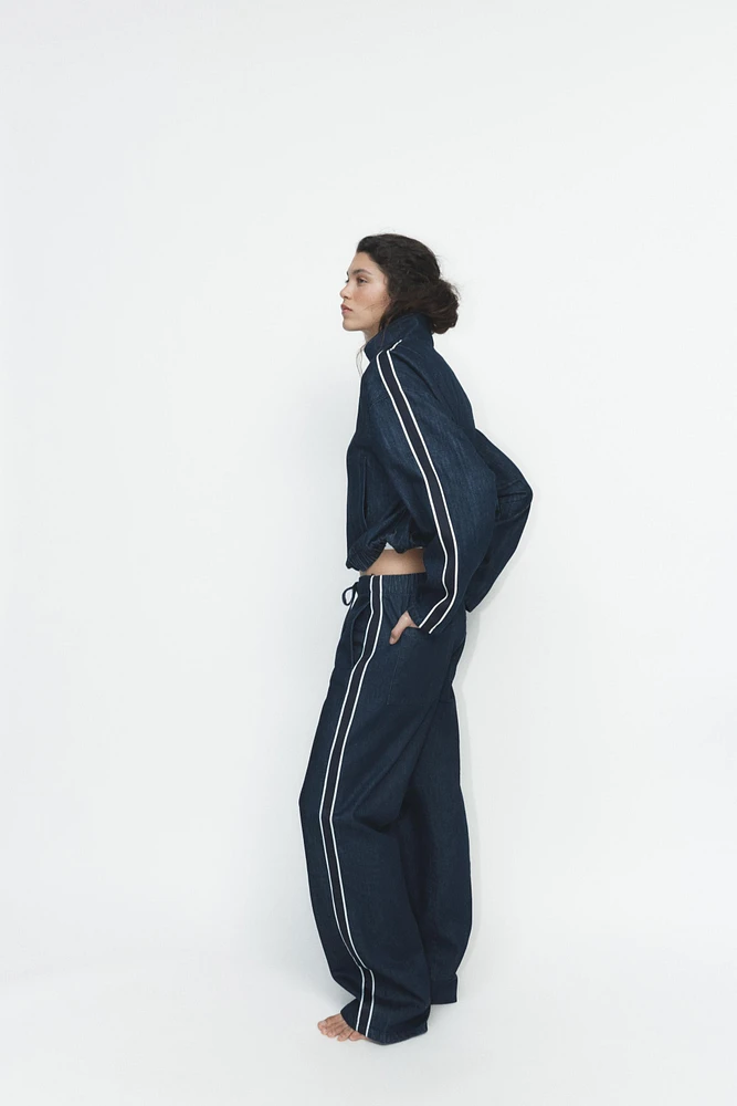 COMBINED STRIPE DENIM JACKET