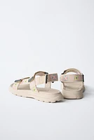 CROCHET EFFECT TECHNICAL SANDALS
