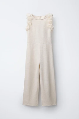 LONG TULLE FLORAL JUMPSUIT