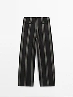 Lightweight striped flowing trousers