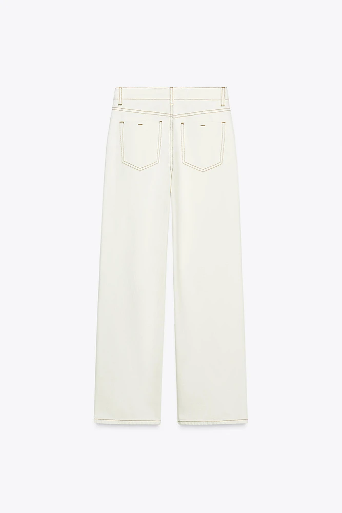 Z1975 SLIM HIGH-WAISTED JEANS WITH CONTRAST TOPSTITCHING