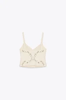 EMBROIDERED POPLIN TOP