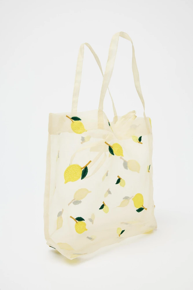 EMBROIDERED FABRIC BAG