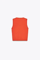 TOP GILET EN MAILLE À LOSANGES