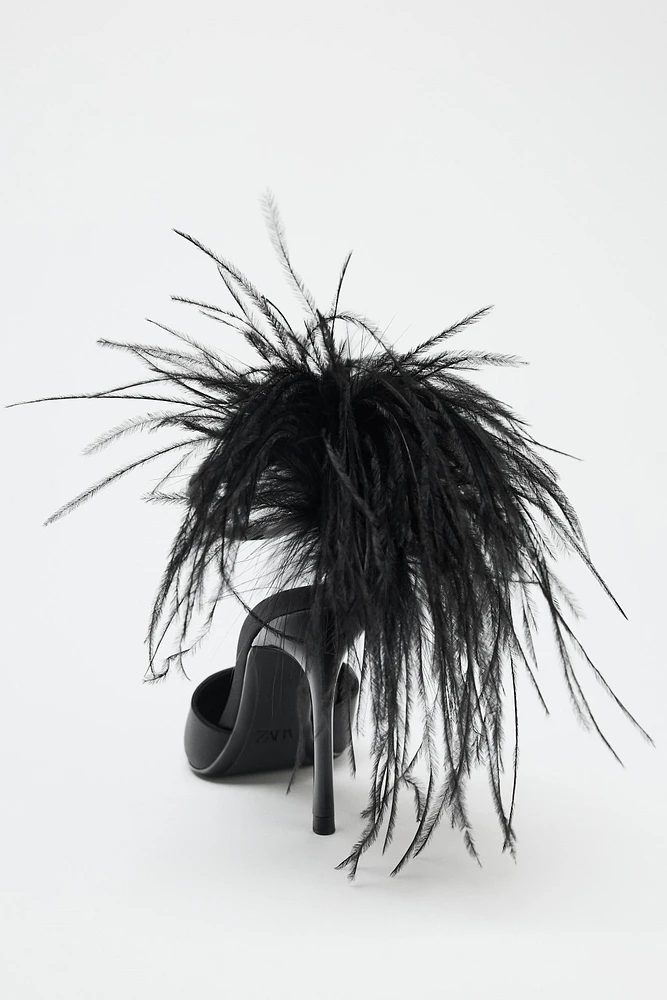 CHAUSSURES À TALONS FANTAISIE PLUMES