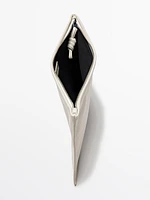 Small nappa leather pouch bag with knot