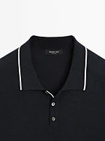 Polo en maille avec col coloré