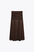 ZW COLLECTION SEMI-SHEER DRAPED SKIRT