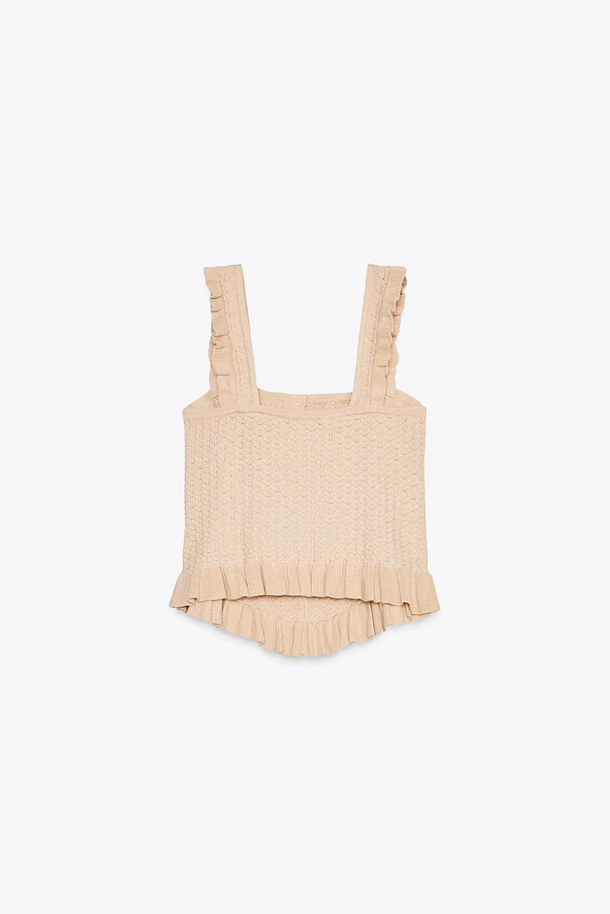 TOP EN MAILLE STYLE CORSET