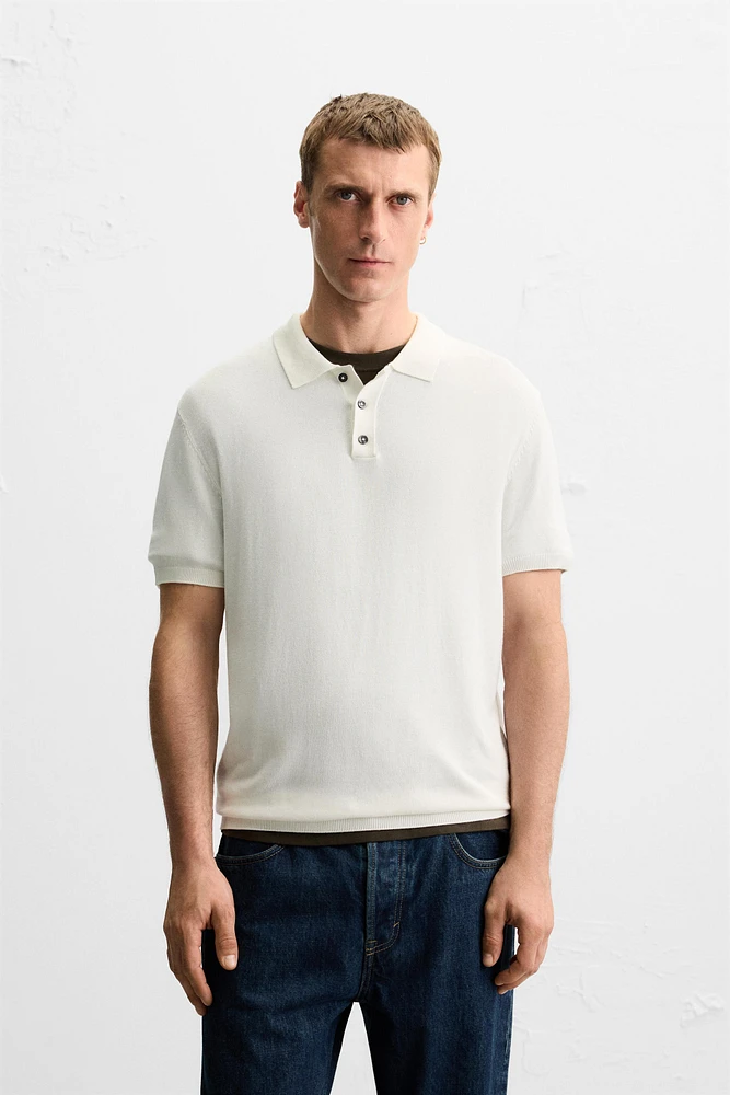 POLO EN MAILLE MÉLANGE VISCOSE