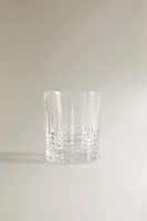 CRYSTALLINE TUMBLER WITH RAISED DESIGN