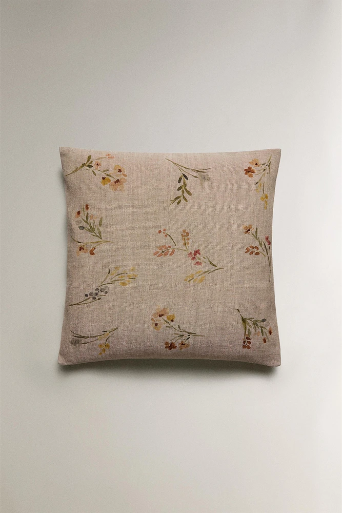 HOUSSE DE COUSSIN FLEURS