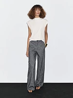 Mid-rise wide-leg trousers
