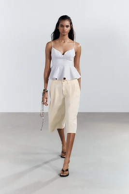 VOLUMINOUS STRIPED POPLIN TOP