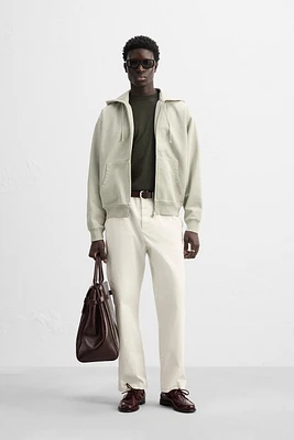 WASHED HOODED ZIP SWEATSHIRT