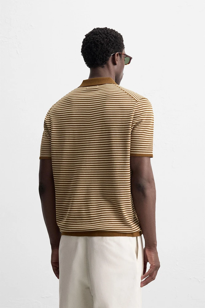 POLO EN MAILLE À RAYURES