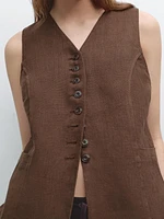 Gilet long en lin