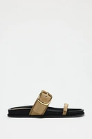 FLAT SUEDE STRAPPY SANDALS