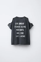 GLITTER PRINT CUTOUT T-SHIRT