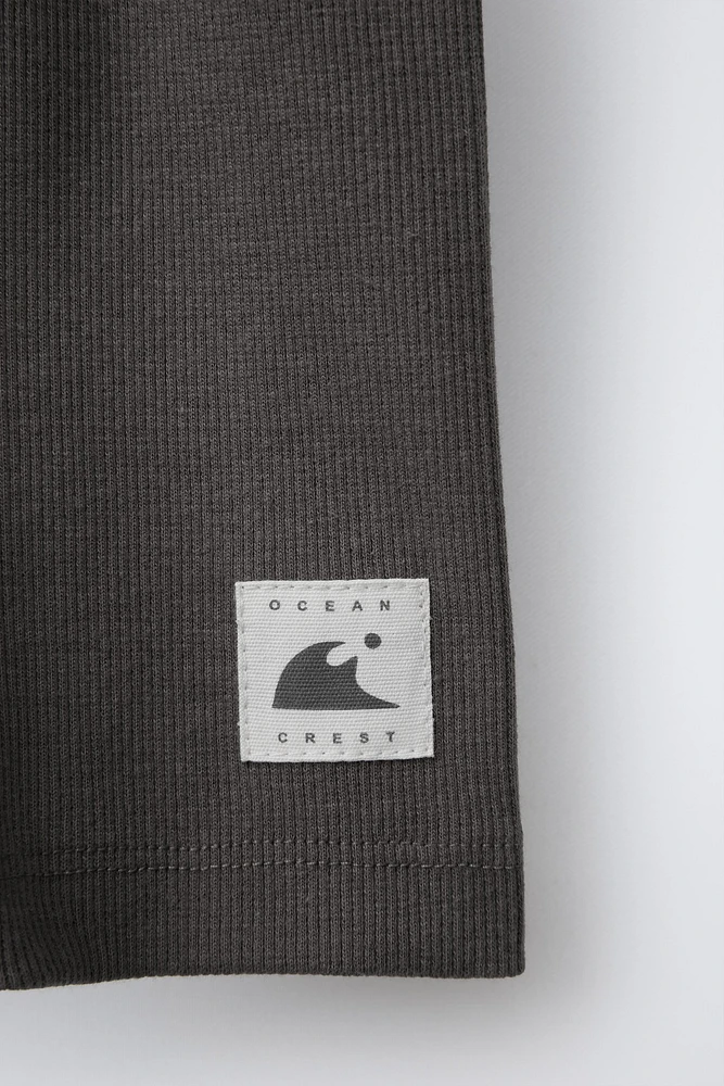 RIB CYCLING SHORTS WITH LABEL