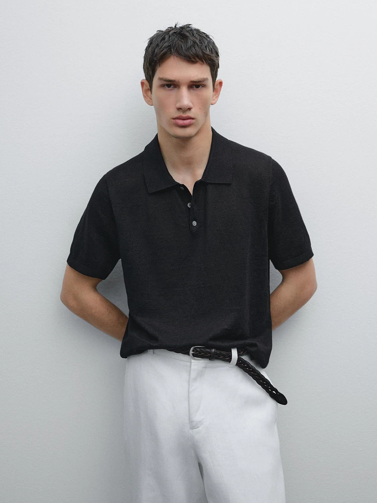 Polo en maille 100 % lin