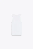 SLEEVELESS RIBBED COTTON T-SHIRT