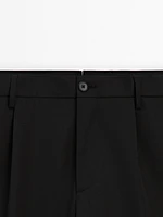 Regular fit 100% wool trousers