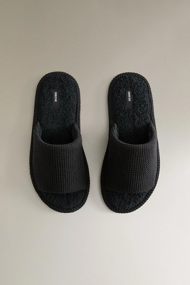 CHAUSSONS OUVERTS TISSU ÉPONGE SALLE DE BAIN