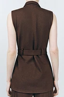 TWILL BELTED VEST