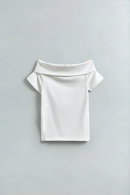 T-SHIRT CLOUS OFF SHOULDER