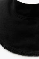 LINEN-BLEND FRAYED VISOR
