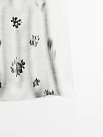 Printed skirt with tie waist