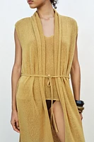 GILET LONG EN MAILLE AVEC LIN
