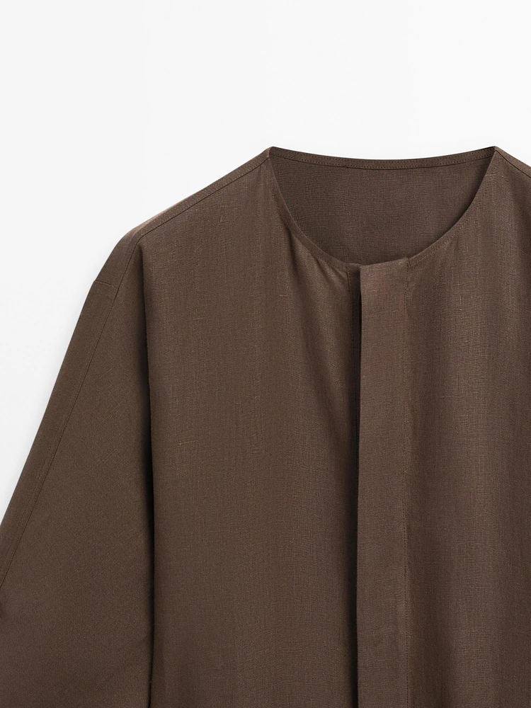 100% linen shirt dress