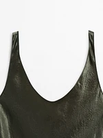 Robe longue fluide satinée