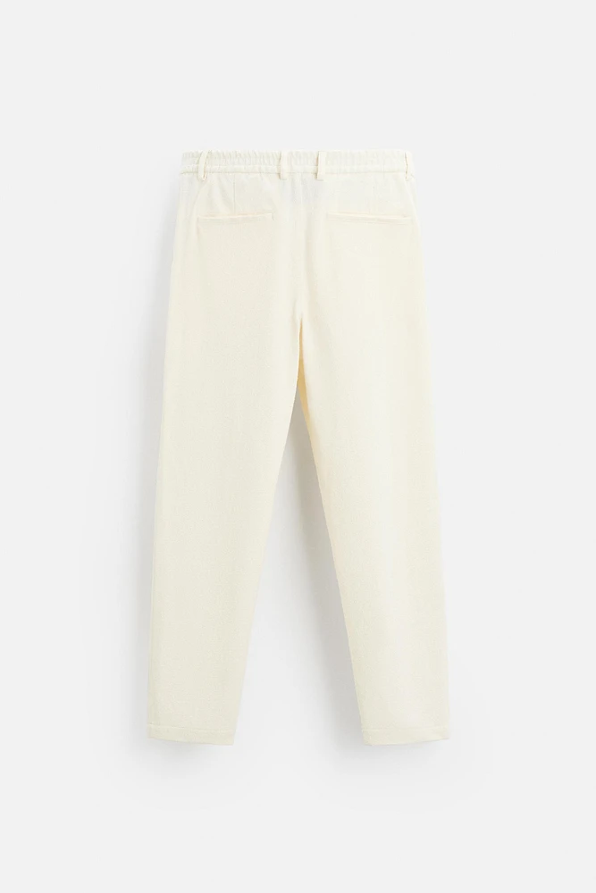 PANTALON À TEXTURE VELOURS BOUCLÉ