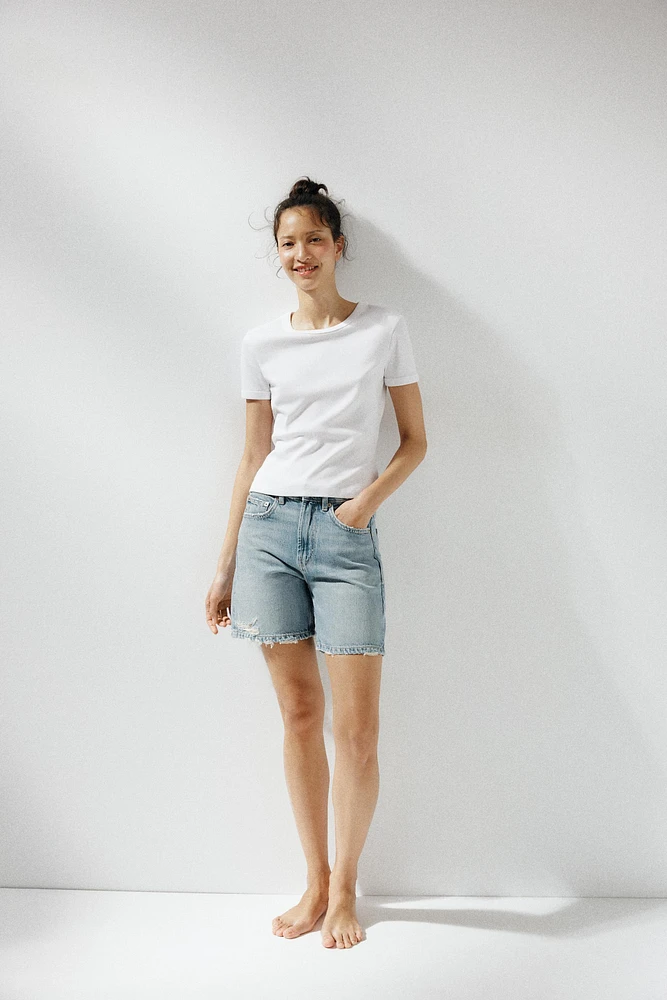 BERMUDA EN JEAN TRF TAILLE MOYENNE