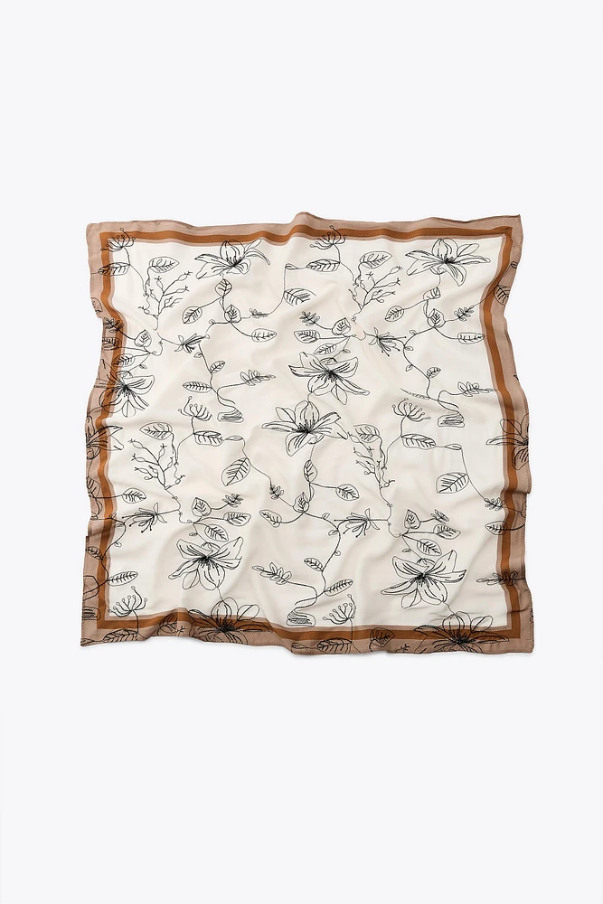EMBROIDERED FLORAL SCARF