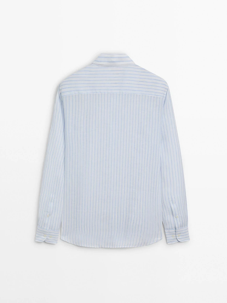 100% linen striped shirt