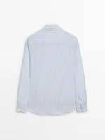 100% linen striped shirt