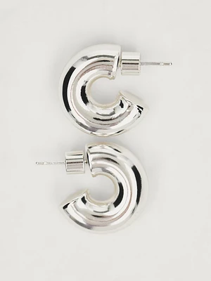 Thick hoop earrings